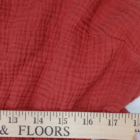 Indigo Rose Rust Color Orange Gauze Ruffle Sleeve Tiered Dress Women's 2x - Picture 7 of 9